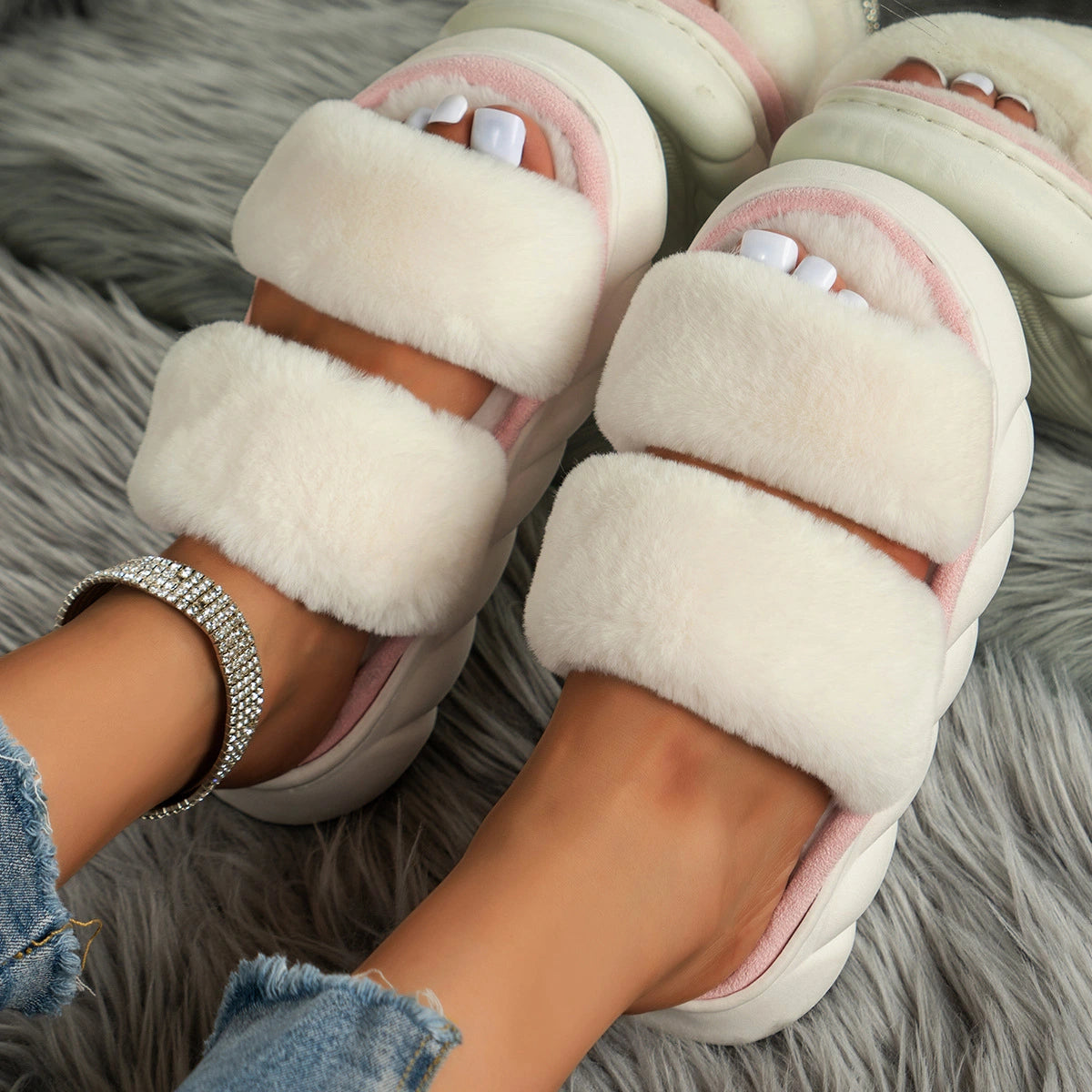 Two Solid Coloured Casual Slippers