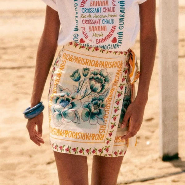 Vintage Strappy Printed Vintage Skirt