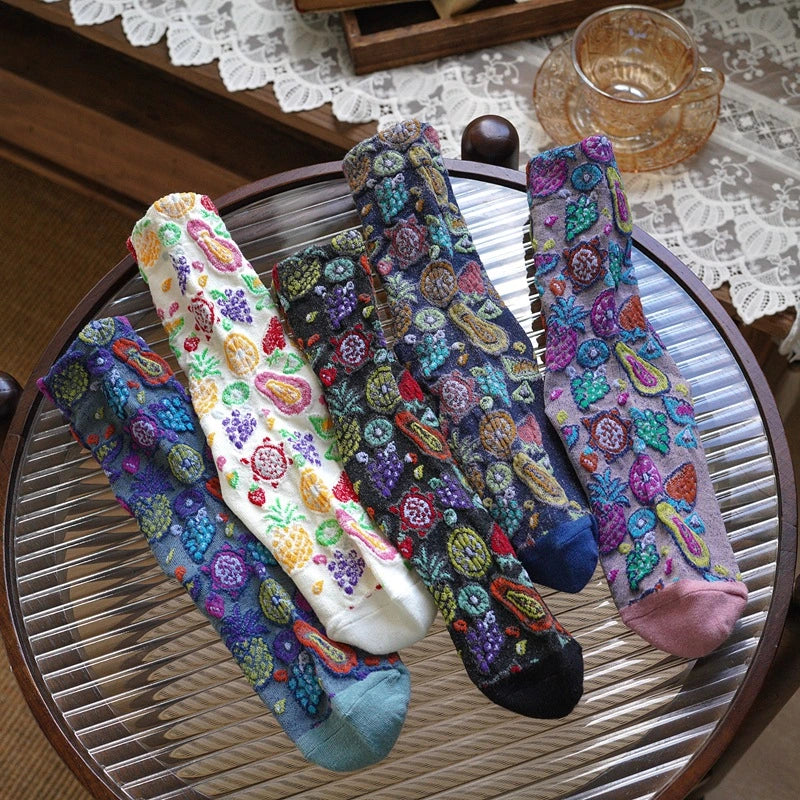 5 Pairs Ethnic Style Socks