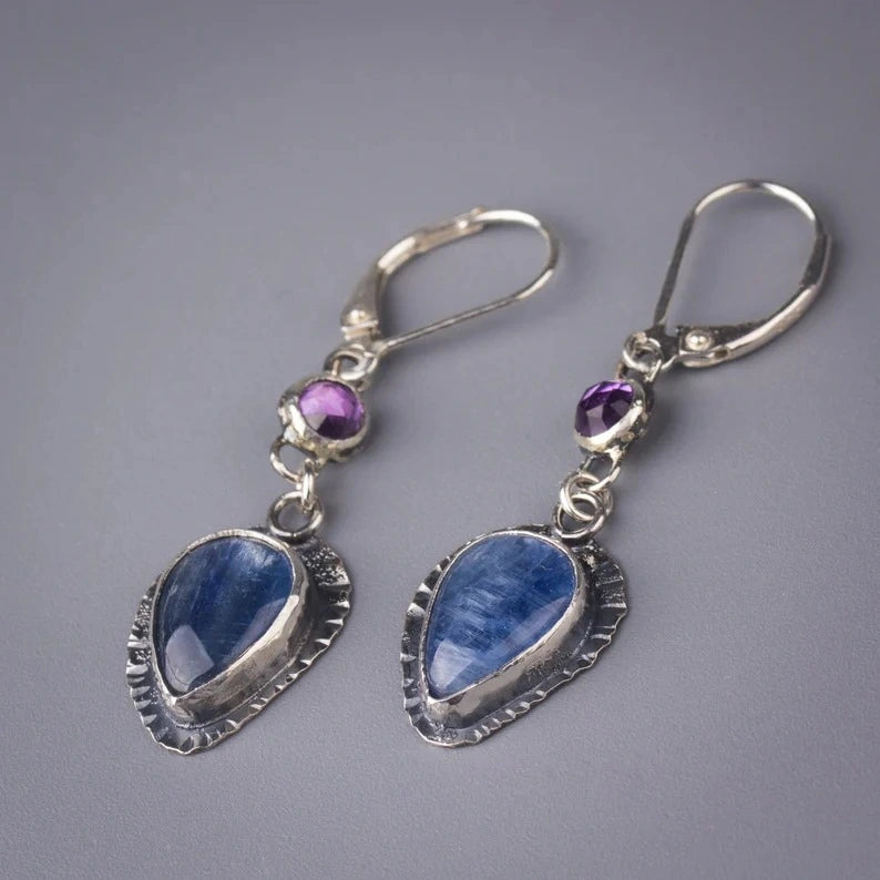 Vintage Purple Turquoise Earrings