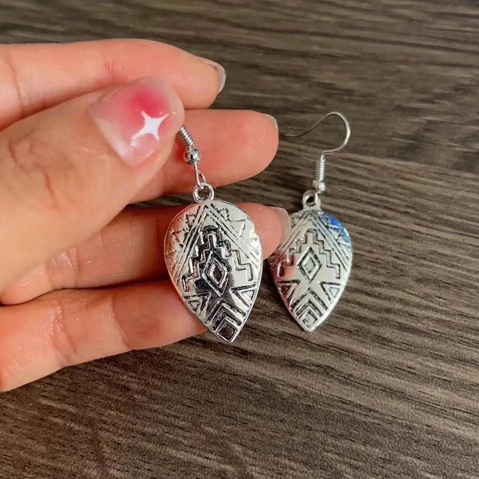 Geometric Leaf Earrings