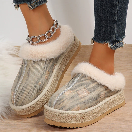 Hemp Rope Platform Cotton Shoes