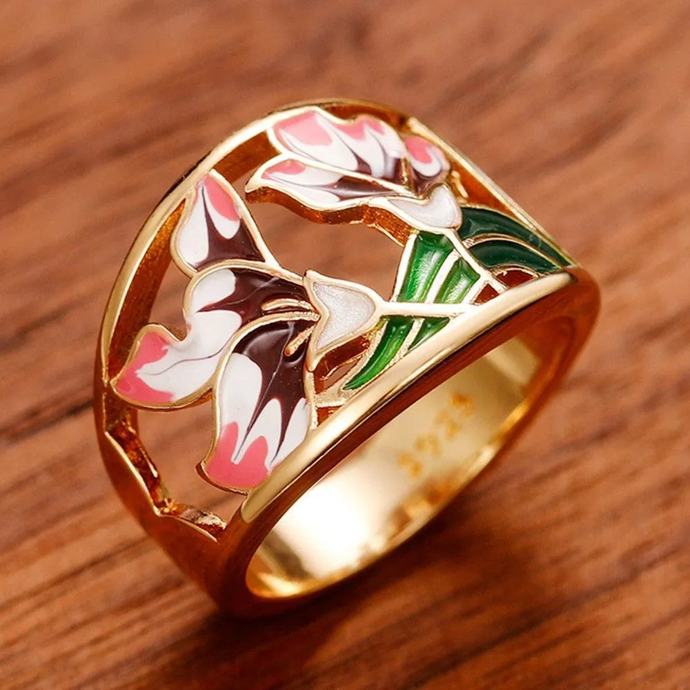Oil Drip Pattern Ring