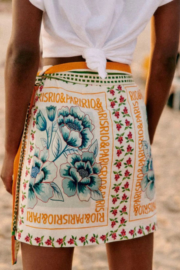 Vintage Strappy Printed Vintage Skirt