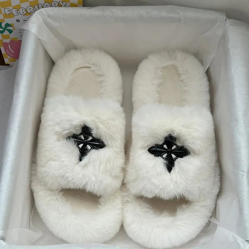 Casual Warm Thick Bottom Open Toe Slippers