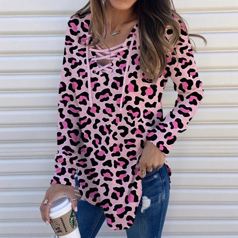 Printed Long Sleeved Cord T-shirt