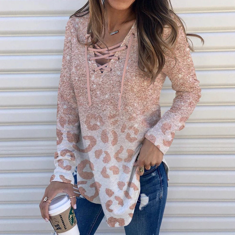 Printed Long Sleeved Cord T-shirt