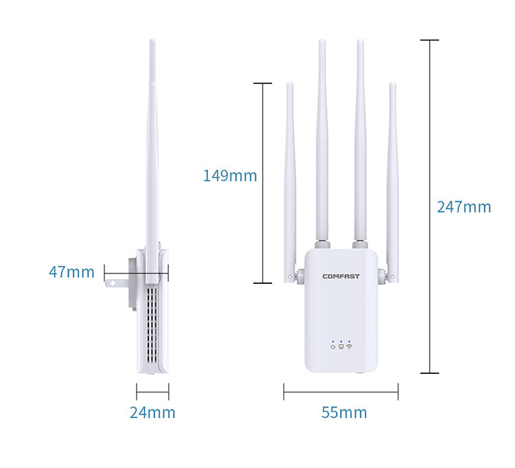 Wireless WiFi Repeater Router WiFi Extender Signal Amplifier Repetidor with 4 External Antenna