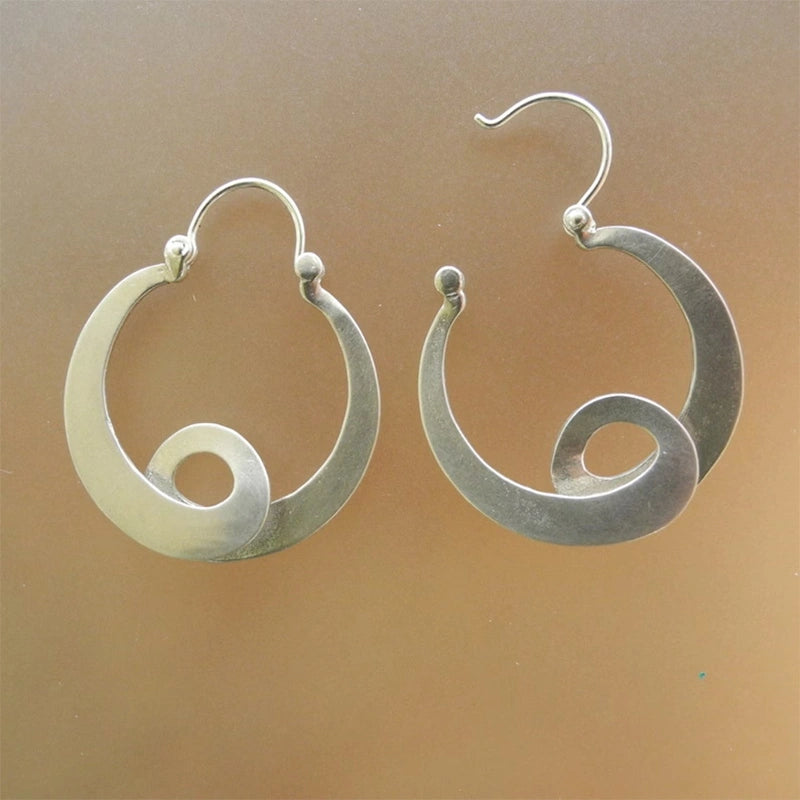 U Shaped Curl Hoop Earrings