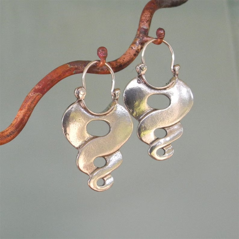 Silver Color Twist Hoop Earrings