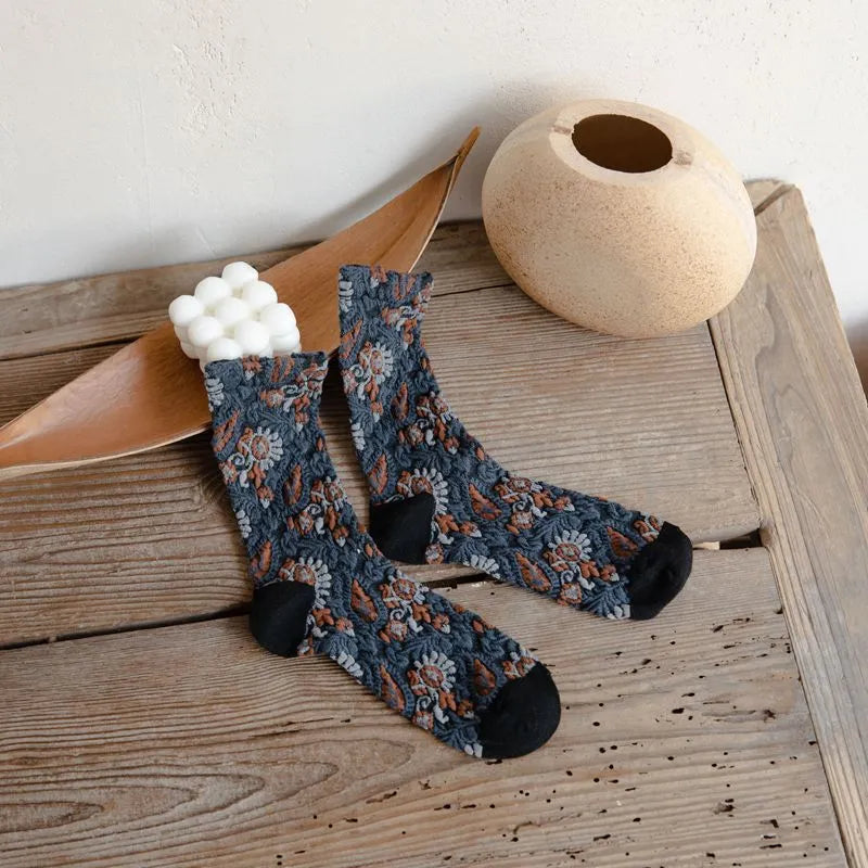 5 Pairs Vintage Floral Women's Socks