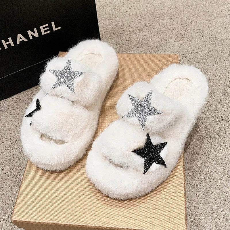 Star Fur Slippers