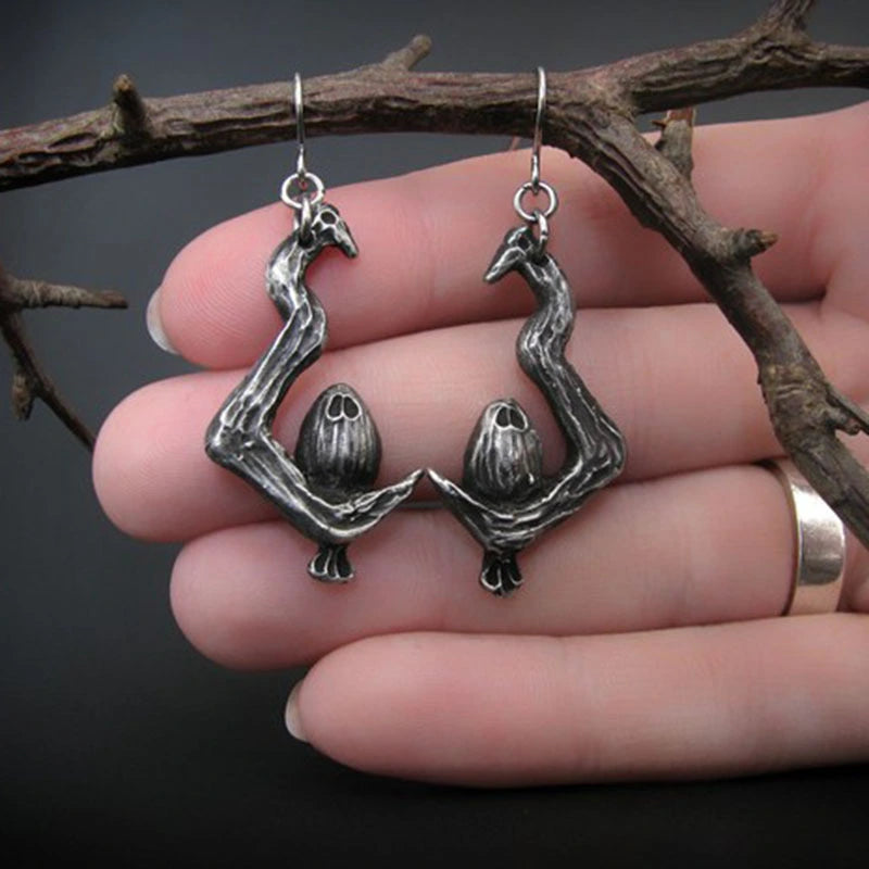 Vintage Crescent Moon Drop Earrings