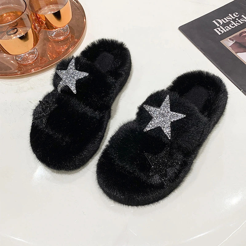 Star Fur Slippers