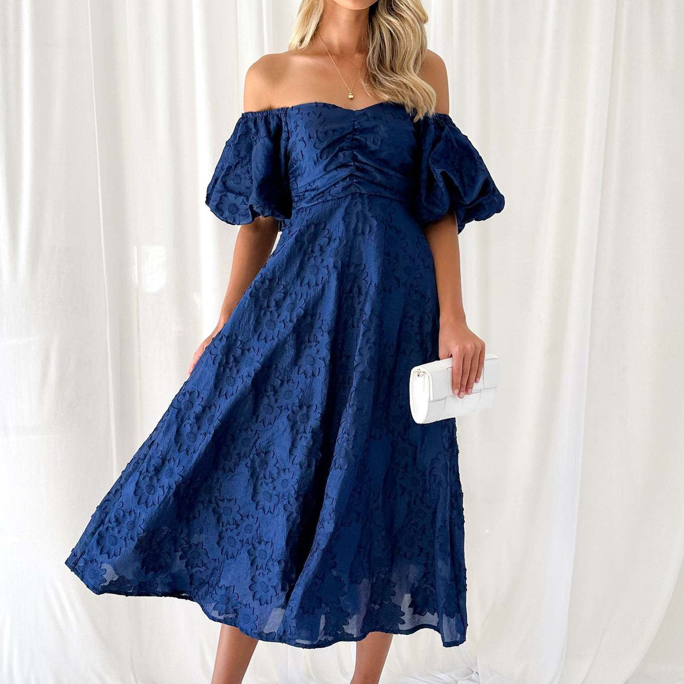 Puff Sleeve Waist Dress