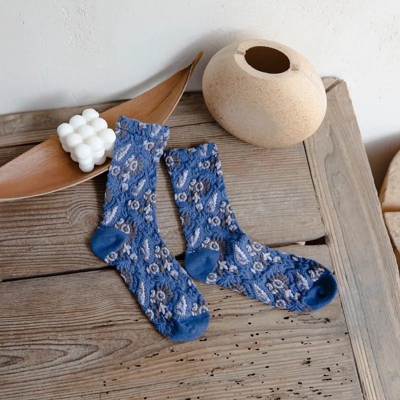 5 Pairs Vintage Floral Women's Socks