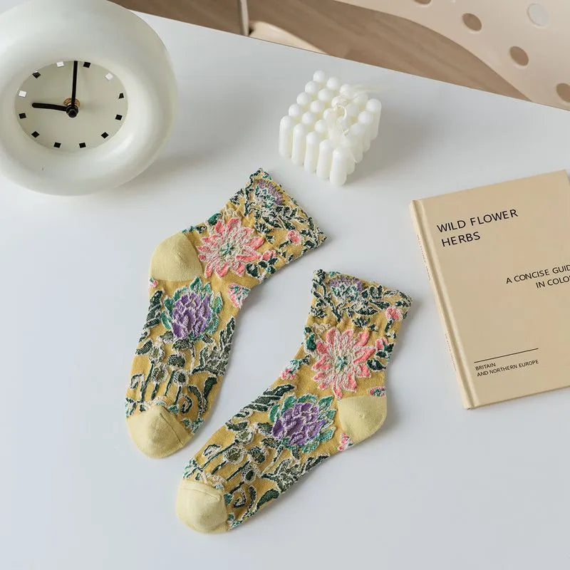 5 Pairs Vintage Pattern Socks