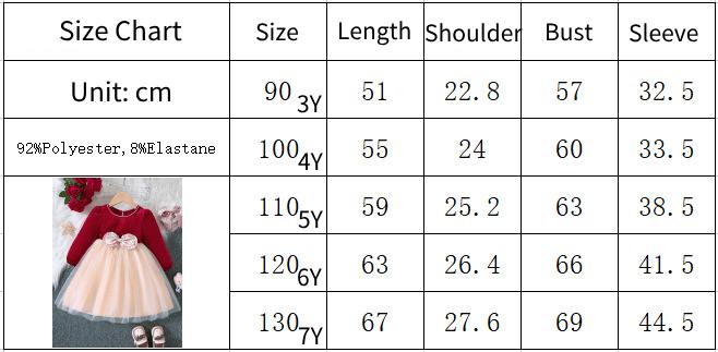 Vestido De Niña De Invierno De Gasa Con Lazo De Terciopelo