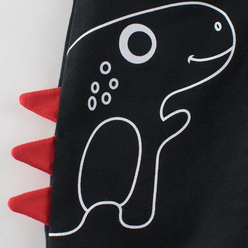 Pantalones Cortos Negro de Dinosaurio para Niños de 1 a 9 Años en Verano