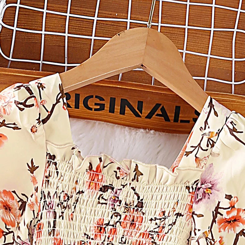 Otoño Niñas Falda Vestido Floral