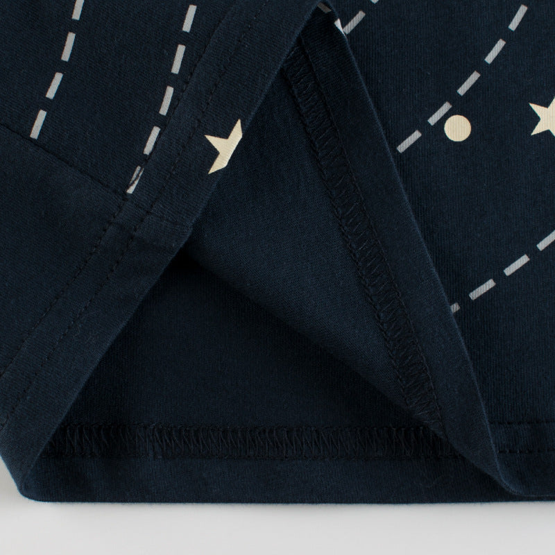 Camisetas de Sistema Solar de Manga Corta con Cuello Redondo para Niños