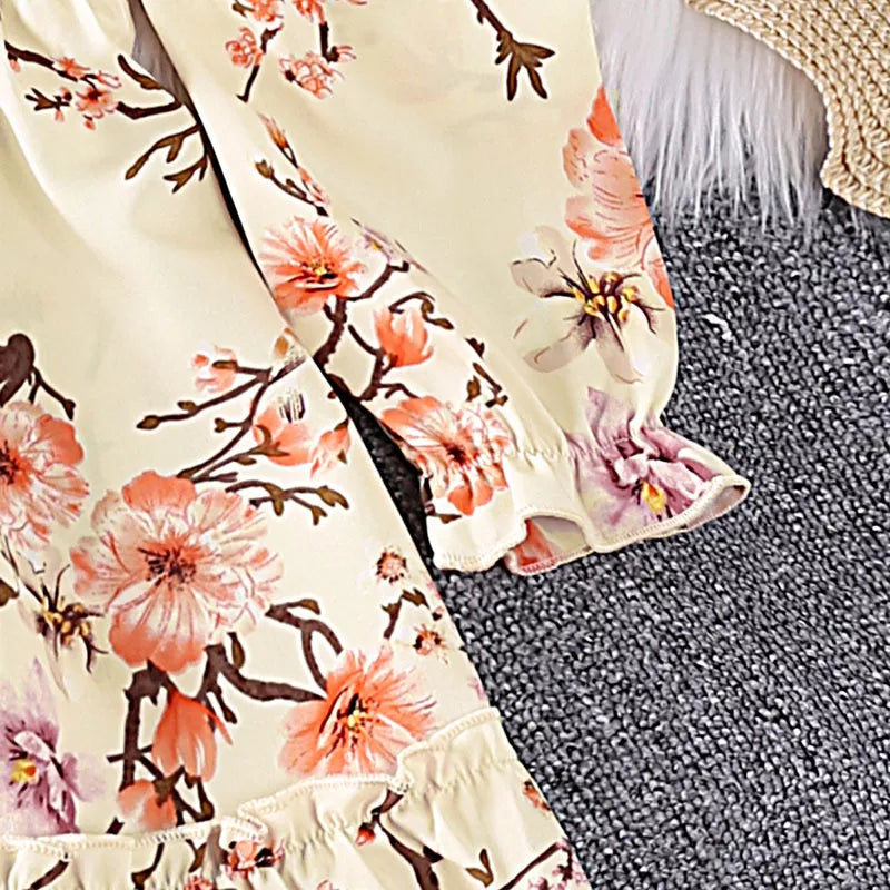 Otoño Niñas Falda Vestido Floral