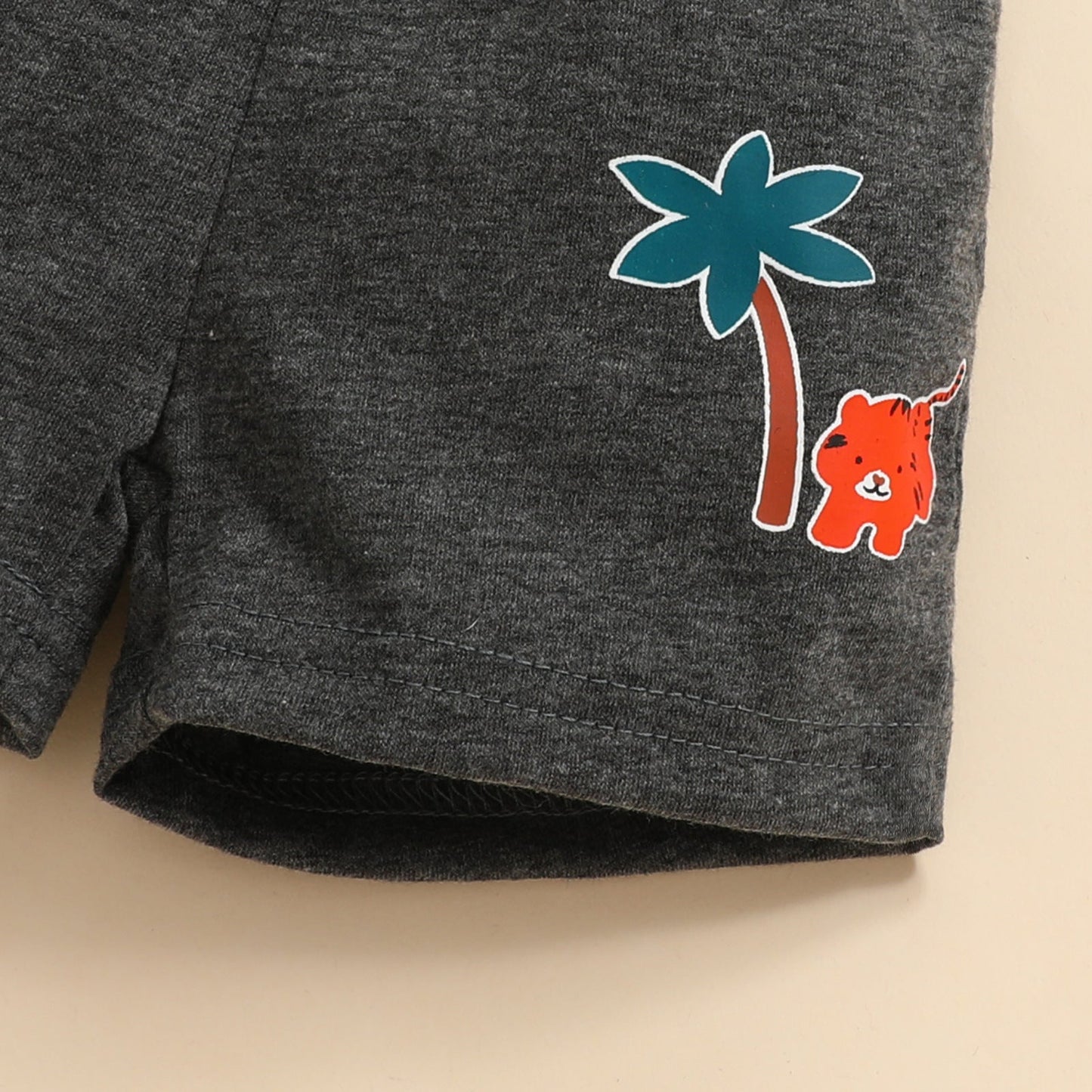 Mono Bebé Niño Verano Animal Print Manga Corta Con Peto