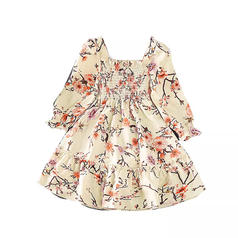 Otoño Niñas Falda Vestido Floral