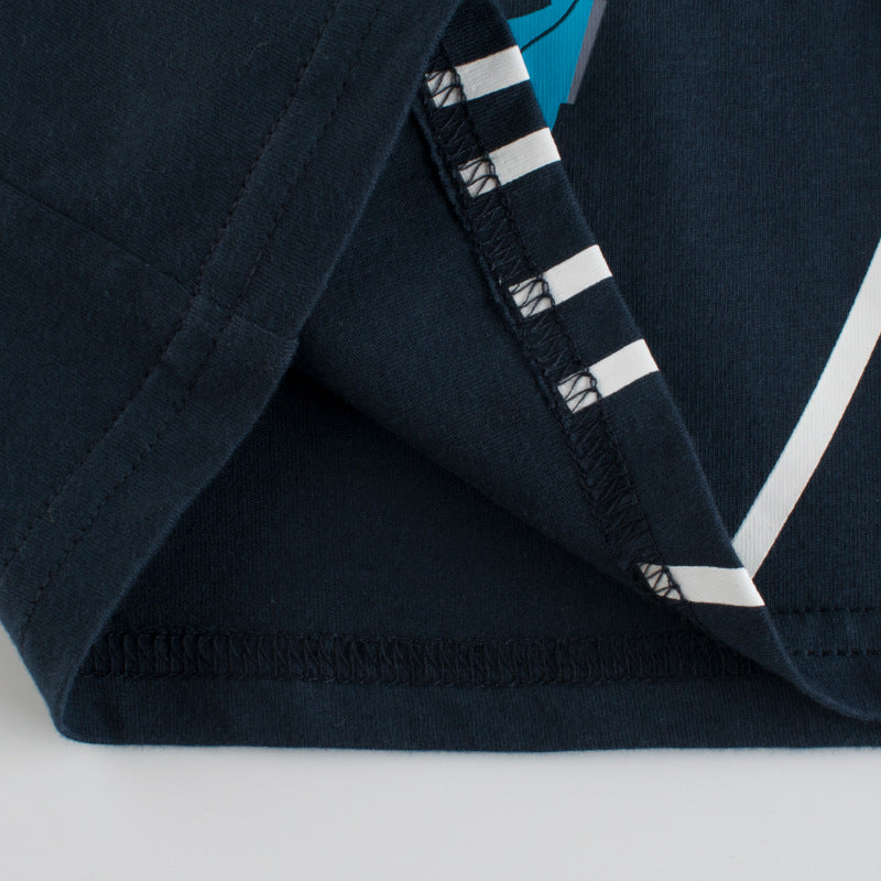 Camisetas de Manga Corta con Cuello Redondo para Niños con Estampado de Coches de Carrera