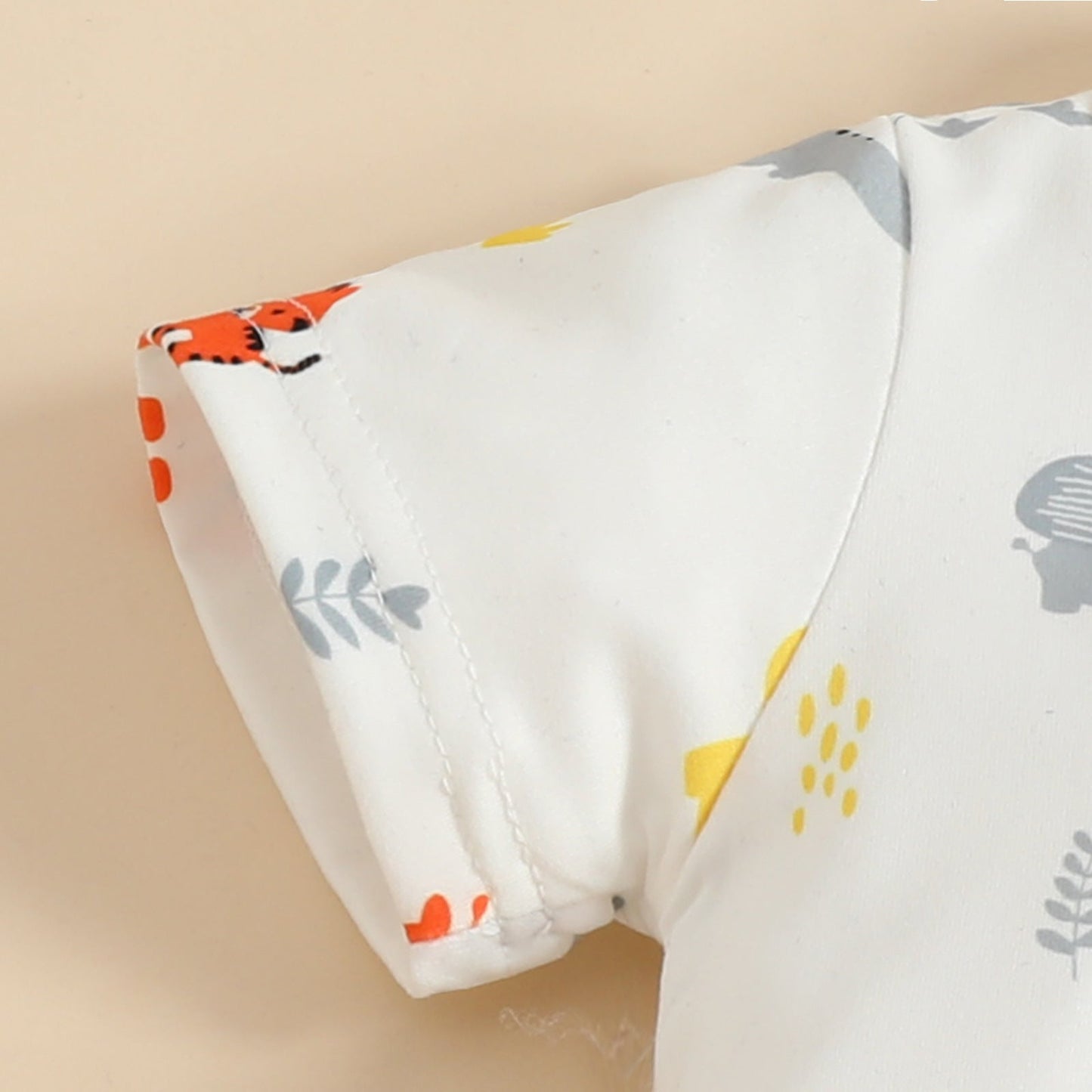 Mono Bebé Niño Verano Animal Print Manga Corta Con Peto