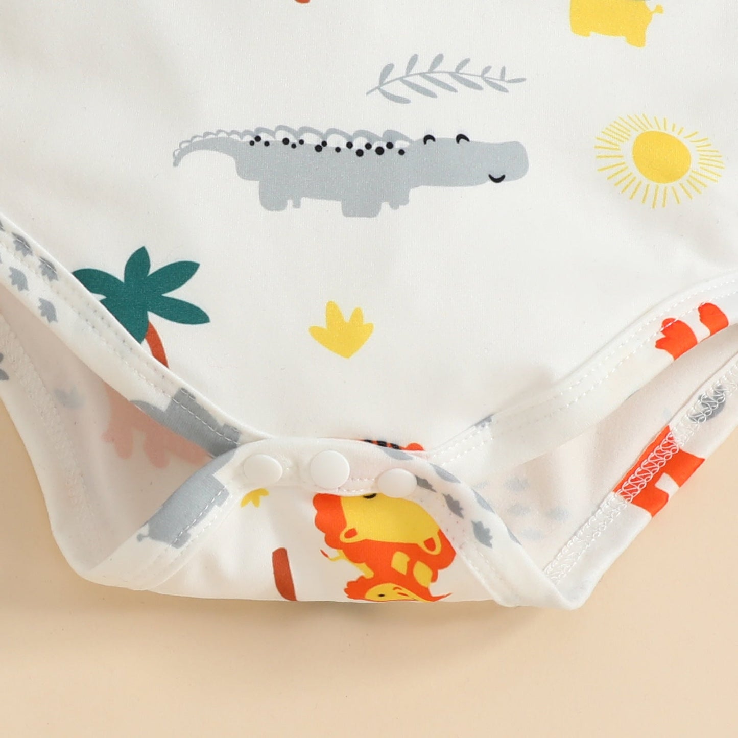 Mono Bebé Niño Verano Animal Print Manga Corta Con Peto