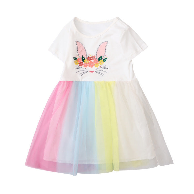 Vestido Tutú de Arco Íris para Bebé Niñas en Verano Adorable y Colorido