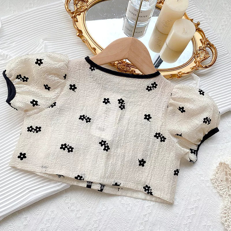 Conjunto De Verano Para Niña De Manga Corta Y Falda