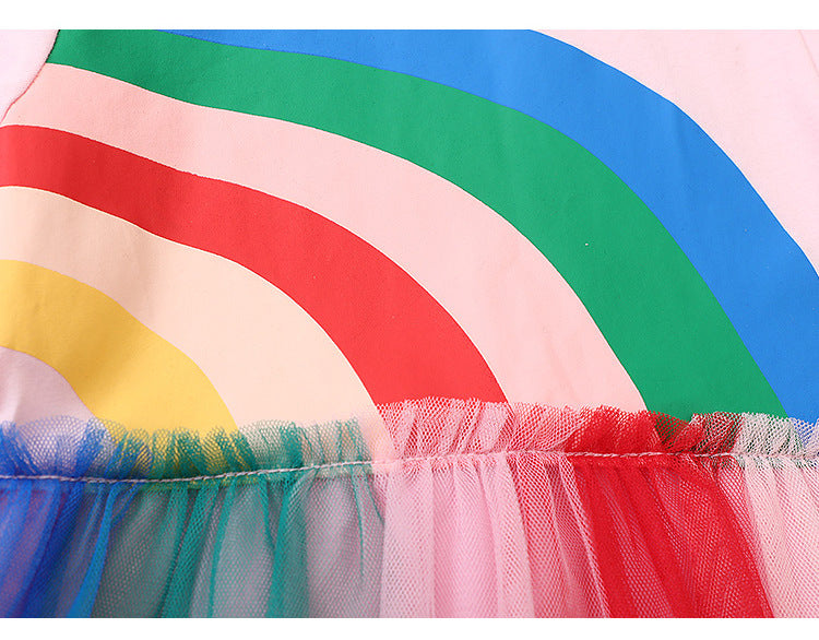 Vestido Tutú de Arco Íris para Bebé Niñas en Verano Adorable y Colorido