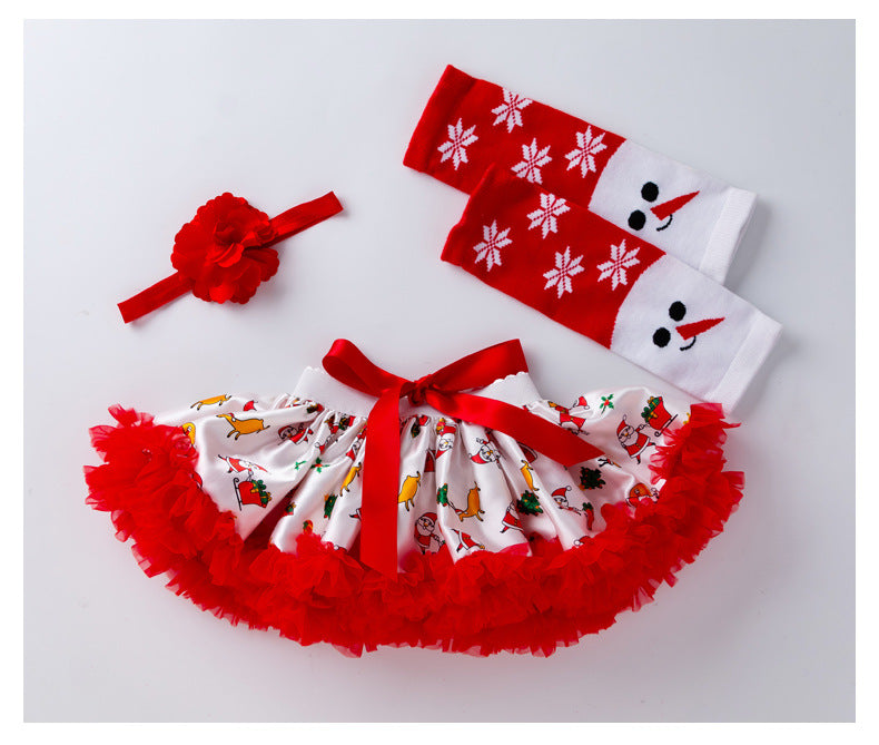 Navidad Bebé Niña Bordado de dibujos animados Body Conjunto