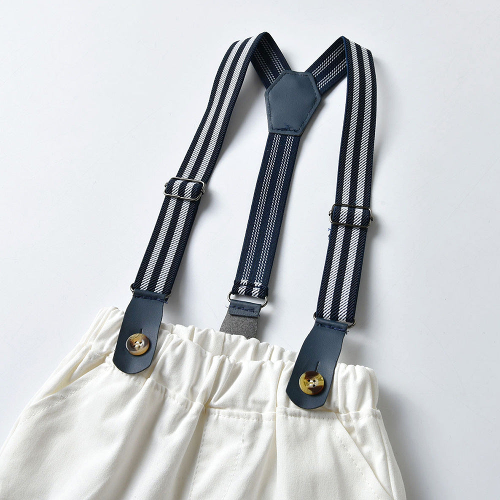 Traje De Verano De Niño De Manga Corta Con Estampado De Estrellas De Caballero