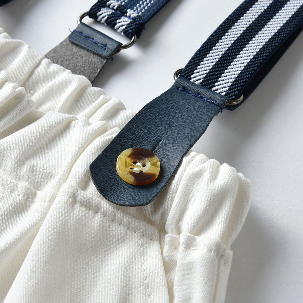 Traje De Verano De Niño De Manga Corta Con Estampado De Estrellas De Caballero