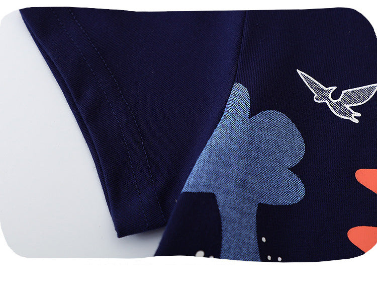 Conjunto de Playera y Pantalones Cortos para Niños con Estampado de Dinosaurio