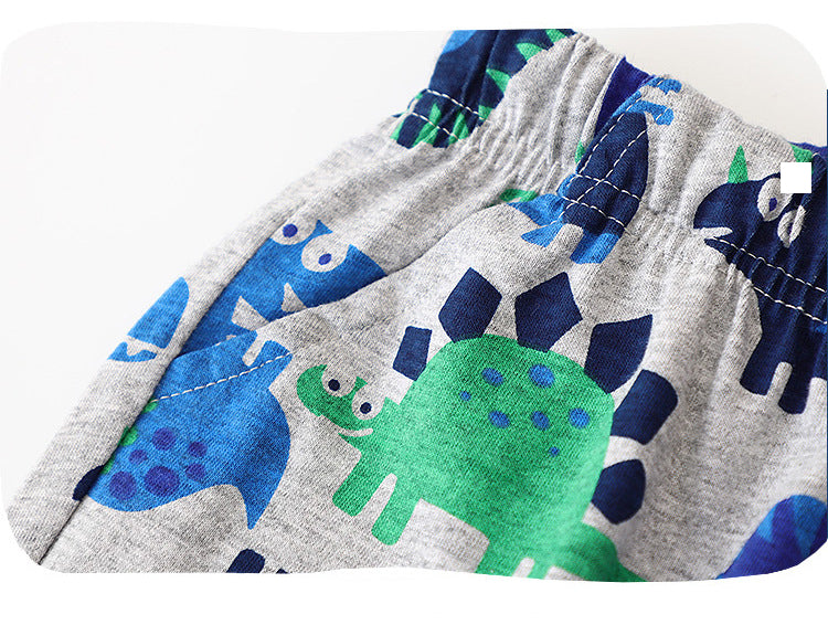 Conjunto de Playera y Pantalones Cortos para Niños con Estampado de Dinosaurio