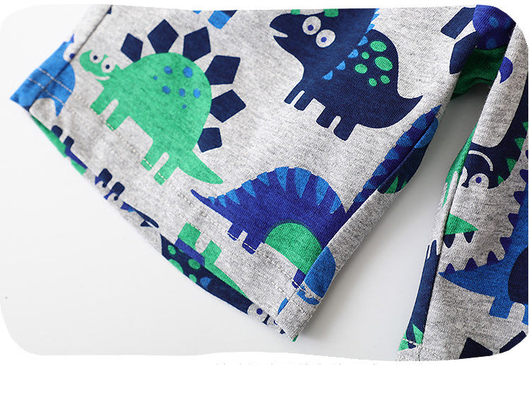 Conjunto de Playera y Pantalones Cortos para Niños con Estampado de Dinosaurio