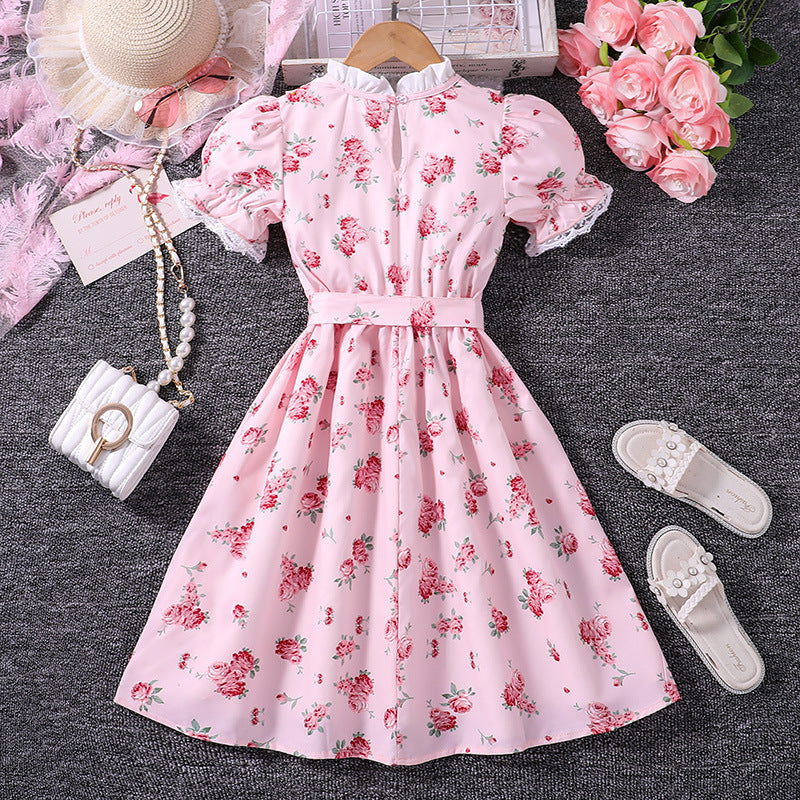 Vestido De Encaje Floral De Verano Para Niñas