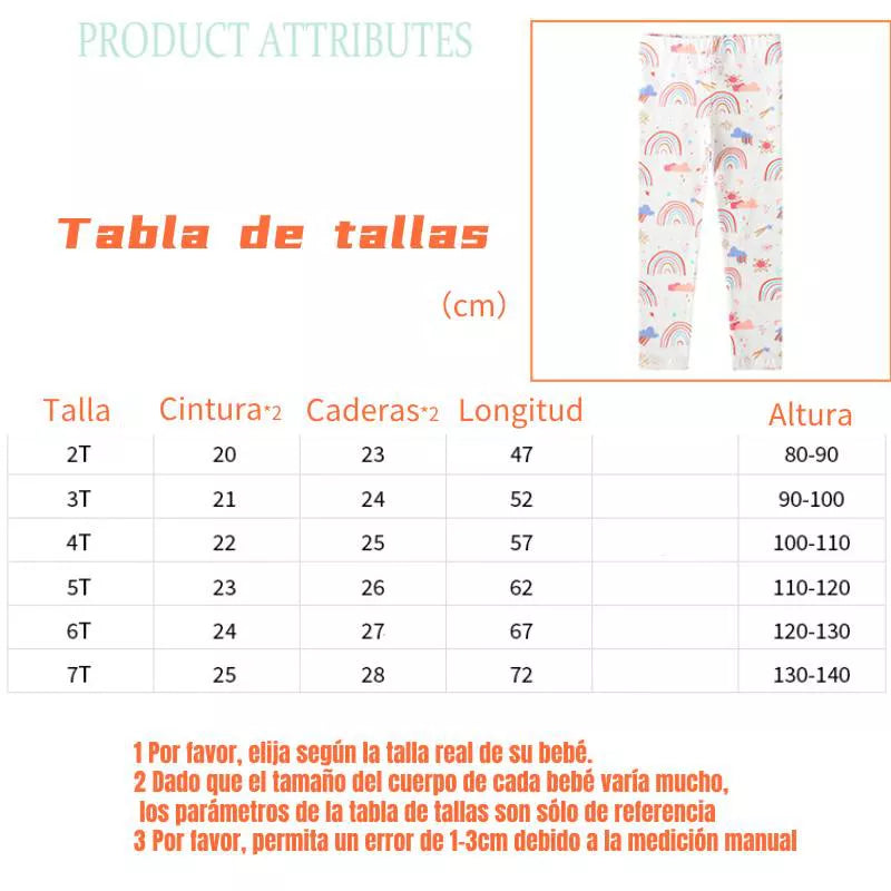 Leggings De Otoño Para Niñas Con Estampado De Arcoíris