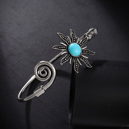 Vintage Sunflower Turquoise Alloy Bracelet