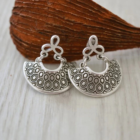 Vintage Openwork Floral Engraved Earrings