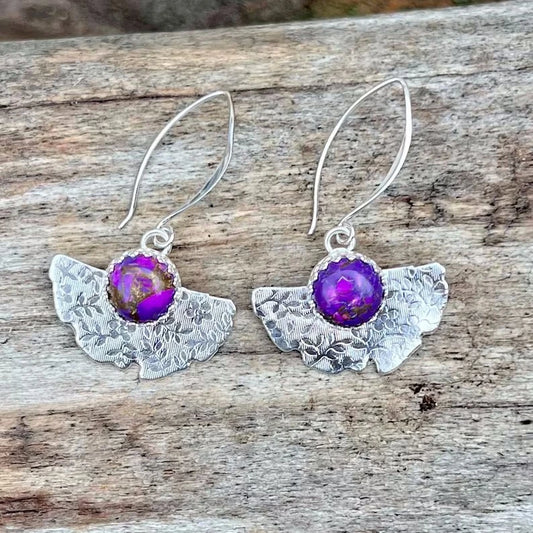 Purple Gemstone Earrings