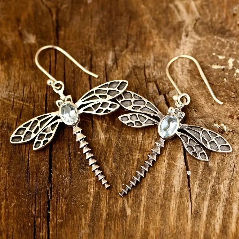 Vintage Dragonfly Diamond Earrings