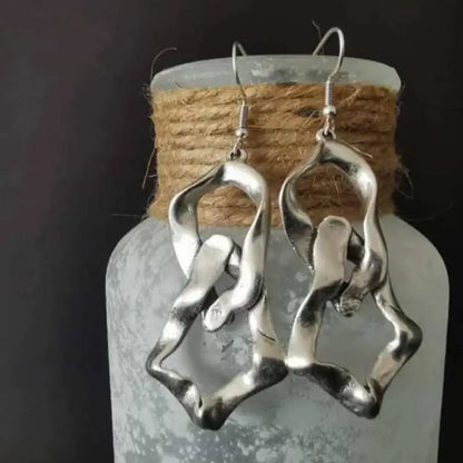 Exaggerated Crossover Double Hoop Earrings