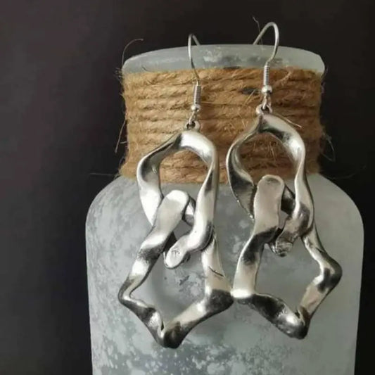 Exaggerated Crossover Double Hoop Earrings