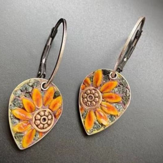 Vintage Sunflower Earrings