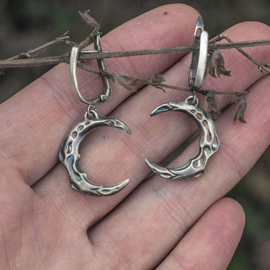 Vintage Crescent Moon Drop Earrings